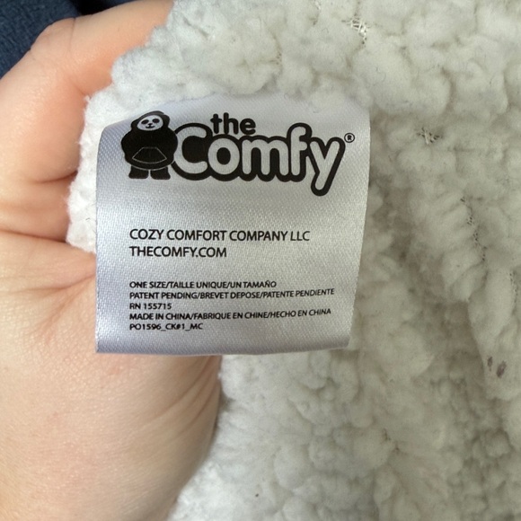 The Comfy Blue Pullover Hoodie Sherpa Cozy Wearable Blanket - Picture 2 of 4